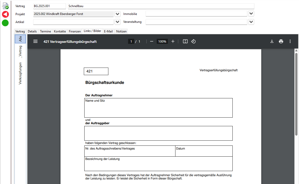 Dokumentenmanagement, Ablage & Erstellung, Link zu externen Datenquellen